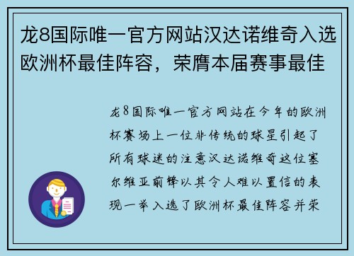 龙8国际唯一官方网站汉达诺维奇入选欧洲杯最佳阵容，荣膺本届赛事最佳射手